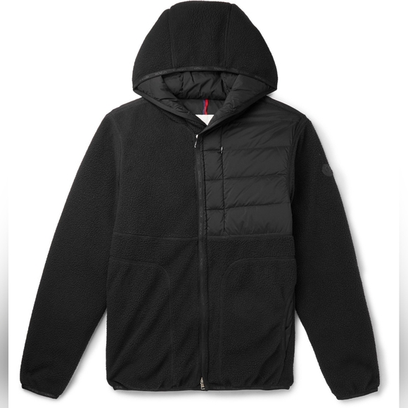 Moncler Feyder Panelled Fleece and Quilted Shell Hooded Down Jacket 3 - Picture 3 of 15
